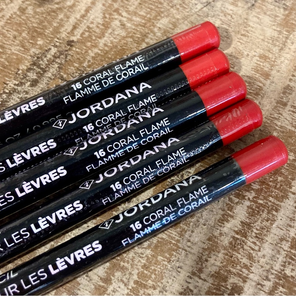 Bundle of 5 Jordana Lipliner Lip Liner Pencils #16 “Coral Flame” NOS SEALED - Picture 3 of 15
